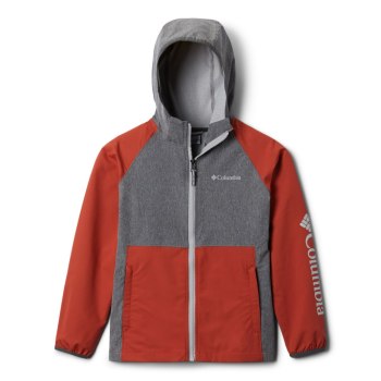 Columbia Rocky Range Softshell, Chamarras Grises Oscuro Rojos Para Niño | 503149-WIZ